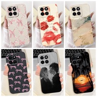 For Honor X7c 2024 Case ALT-LX2 ALT-NX1 Silicone Cover Fashion Bowknot Soft TPU Matte Bumper For Hon