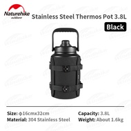 In stock Naturehike 2.5L/3.8L Water Kettle Stainless Steel Mug Thermos 8H Lock Temperature Portable