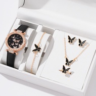 New Ladies Watch Simple Fashion Personality Watch Butterfly Digital Belt Watch Set