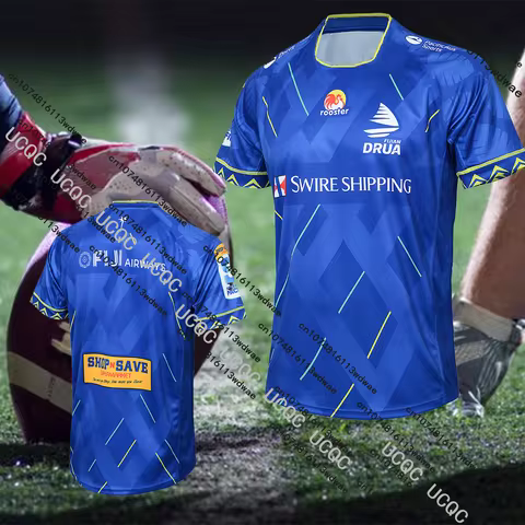 25/26 New Super Rugby Pacific Aussie Jersey Fijian Drua 3D Print Breathable Rugby T-Shirts Australia