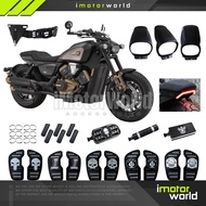 QJMOTOR SRV600V Accessories Headlights Cover LED Brake Light Footrest Brake Pedal Exhaust Protector