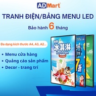 Ultra Thin Electric Painting | Advertising led Light Box | Menu led Light Box Table Withdraw Edge size A2, A3, A4