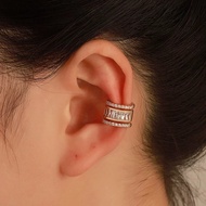 Earrings​ Ear​cafe​ ต่างหู​แบบหนีบ​ ตุ้มหูแบบหนีบ​ ต่างหู​แฟชั่น​ ประดับคริสตัล​ ชุปทองคำขาว​ มี​ 2​ สี