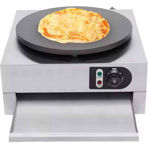 Crepe Maker Electric Circular Cereals Pancake Stove Commercial Non-Stick Flat Plate Crepe Machine wi