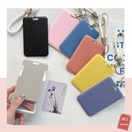 *READY STOCK AT MALAYSIA*Sliding Card Holder Plastic Protective Card Holder Macaron Solid Color Scho