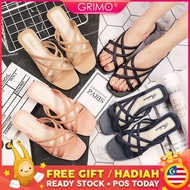 READY STOCK💝GRIMO Qutona Highheel Women’s Kasut Wanita Sandal Shoe Shoes Travel High Heels Perempuan