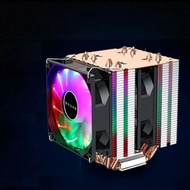 #N/A - 台式電腦cpu散熱器 靜音散熱風扇(6熱管+雙風扇(彩光)標準版定速)#Q901029375