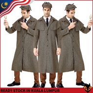 Men's Detective Costume | Classic Sherlock Holmes Cosplay | Adult Vintage British Investigator Outfi