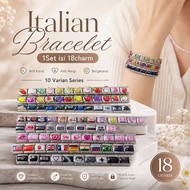 1 Set Italian Bracelet 18 charm Italian Bracelet Waterproof and Rust Resistant