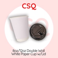 8oz/12 oz  Double Wall Hot Paper Cup with Lid