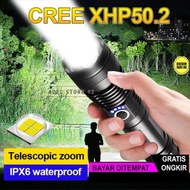 Paket lengakap Senter LED Tactical 200000 Lumens Xhp 50.2 Lampu