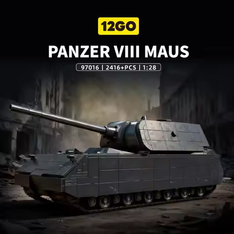 German Panzer VIII Maus Tank WW2 Building Blocks Military Mouse Type Heavy Armored Tank Bricks Modle