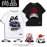 Short-Sleeved Cotton T-Shirt For All Genders JDM Sports Car Pattern Japan Toyota GR86 Modified Autom