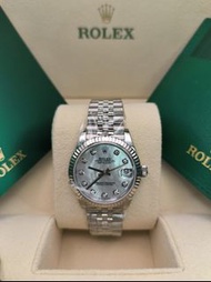 31mm 全新現貨 278274-0006 Oyster Perpetual Datejust 31腕錶白色黃金及蠔式鋼款，搭配鑲鑽白色珍珠母錶面及紀念型（Jubilee）錶帶。