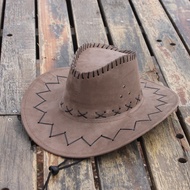 Western cowboy hat Knight red large brim sun hat for men beach sun hat stage performance props