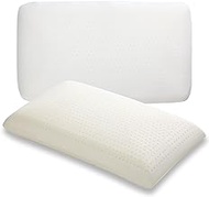 Artka 100% Talalay Natural Latex Pillow, Medium Support Bed Pillow Helps Relieve Pressure, Best Gift with Removable Cotton Cover for Back, Stomach and Side Sleepers (King (H-7))