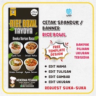 Cetak Spanduk / Banner Rice Bowl Nasi Kepal Makanan Custom Request