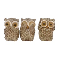 3Pcs Owl Statue Realistic Looking Creative Postures Resin Animal Owl Sculptures Bookshelf Desktop De