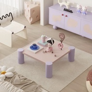 Minimalist square coffee table for the living room, cute small-sized table for home use, dopamine-co