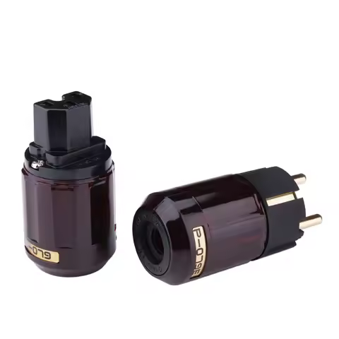 YYAUDIO 1 pair P-079E/C-079 24k Gold-Plated SCHUKO Power Plug EU version power plug
