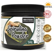 MH FOOD Premium Organic Spirulina Powder, Non-GMO, Vegan, Gluten-Free, Powerful Anti-Oxidant, 200g