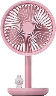 Small Desk Fan Rechargeable Personal 3 Speeds Small Fan Portable USB for Office Table Bedroom Kitchen (Color : Pink)