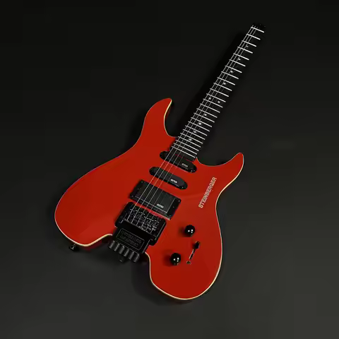 Headless Guitar, Body, Red Color, Floyd Rose Tremolo Bridge, 6 Strings Guitarra, Steinberger Version