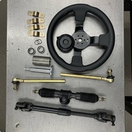 Adjustable Length Rack and Pinion Steering Set Heavy Duty Go-Kart Steering Assembly Kit for Hobbyist