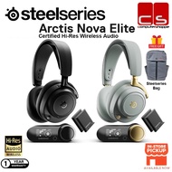 STEELSERIES Arctis Nova Elite (Obsidian / Sage Gold) Certified HI-RES Audio Wireless, Bluetooth 5.3(