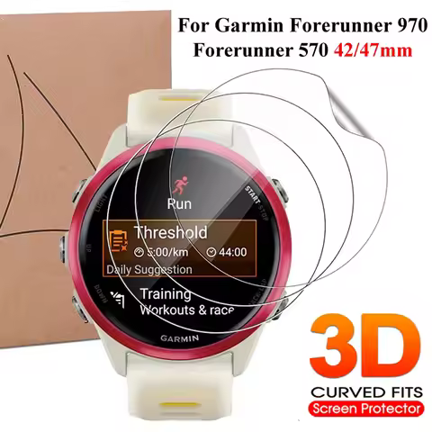 Soft Hydrogel Film For Garmin Forerunner 970 570 47mm 42mm TPU Anti-scratch Screen Protector Not Gla