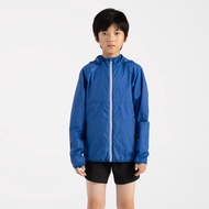 KIPRUN 兒童跑步防風連帽外套 Kiprun Wind－灰藍