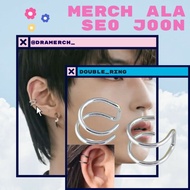 Double Ring earrings Clip Han Seo Joon Korea | Hwang in yeop | True beauty unique earrings