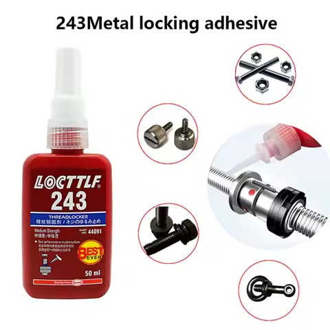 1.69 Oz/50 ML Thread Locker Blue 243 Removable Metal Glue for Nuts Bolts Fasteners Medium Strength S