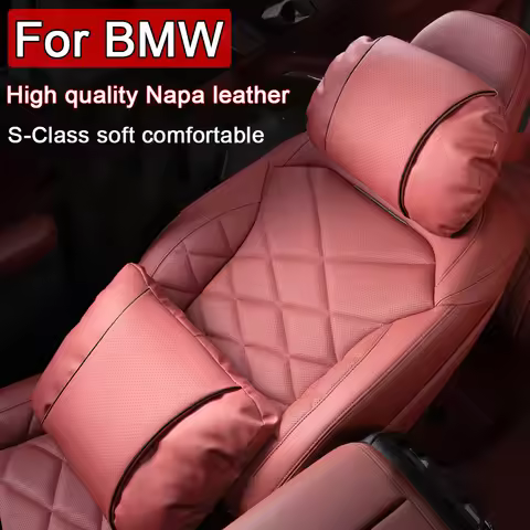 Car Headrest Neck Support Neck Pillow Nappa leather Seat Lumbar Pillow For BMW F30 F31 F32 F20 F10 X