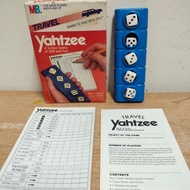 Vintage 1986 Milton Bradley Travel Yahtzee Dice Game with Unique Dice Roller