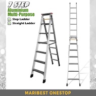 2-in-1 Dual Use Multipurpose 7 Step 3.9M Foldable Aluminium Ladder - DM07S