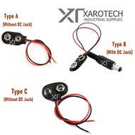 9V Battery Strap With/Without Connector to DC Jack