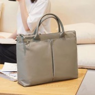 日本熱銷 - 時尚電腦袋單肩斜背書袋文件袋氣質時尚A4資料袋手提包-卡其色-(可放14-15寸電腦)