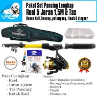 Set Pancingan Lengkap Reel, Joran 1.5,Tas & Kotak kail Murah - Joran tegek/Joran pancing/Joran daido