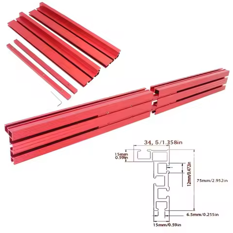 800mm aluminum alloy T-shaped track saw, telescopic fence, woodworking T-shaped groove, inclined rai