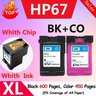 Compatible Refillable HP 67XL HP 67 HP 67 XL Ink Cartridge Black Tri-color Ink Cartridge for 6052 60