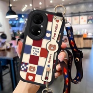 case oppo a16 oppo a16k phone case case for oppo a16 Checked Bear oppoA2m Phone Case a97 Diagonal Su