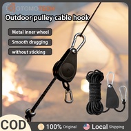 4PCS 4M Pulley Adjuster Reflective Guyline Rope Awning Camping Peg Tali Camping Black Tent Camping A