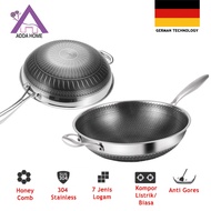 Wajan Wok Pan Stainless 304 316 Anti Gores Anti Lengket