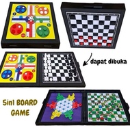 5 in 1 Magnetic Snakes and Ladders Board Game Ludo Halma Chess