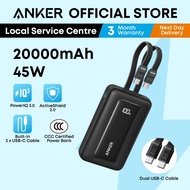 Anker Zolo CCC Power Bank 20000mAh 45W Fast Charging Built-in Dual USB C Cable Portable Charger A110
