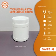 Toples Plastik 500ml HDPE Vim Lurus Botol Pot Lem Jar 500ml HDPE Botol Plastik Lurus Lem Pox 500gr B