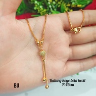 kalung wanita titanium free liontin bulat bola