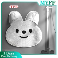 mat rub back massage mat exfoliate feet remove dead/Shower Foot Scrubber Mat Silicone Rabbit Bathroo