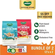 Bundle 2 UNISOY Instant Nutritious Soy Oatmeal | Soy Cereal Drink Breakfast 40s x12s'